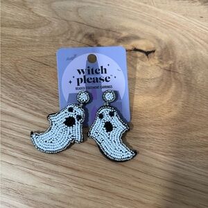 Beaded Ghost Statement Earrings
